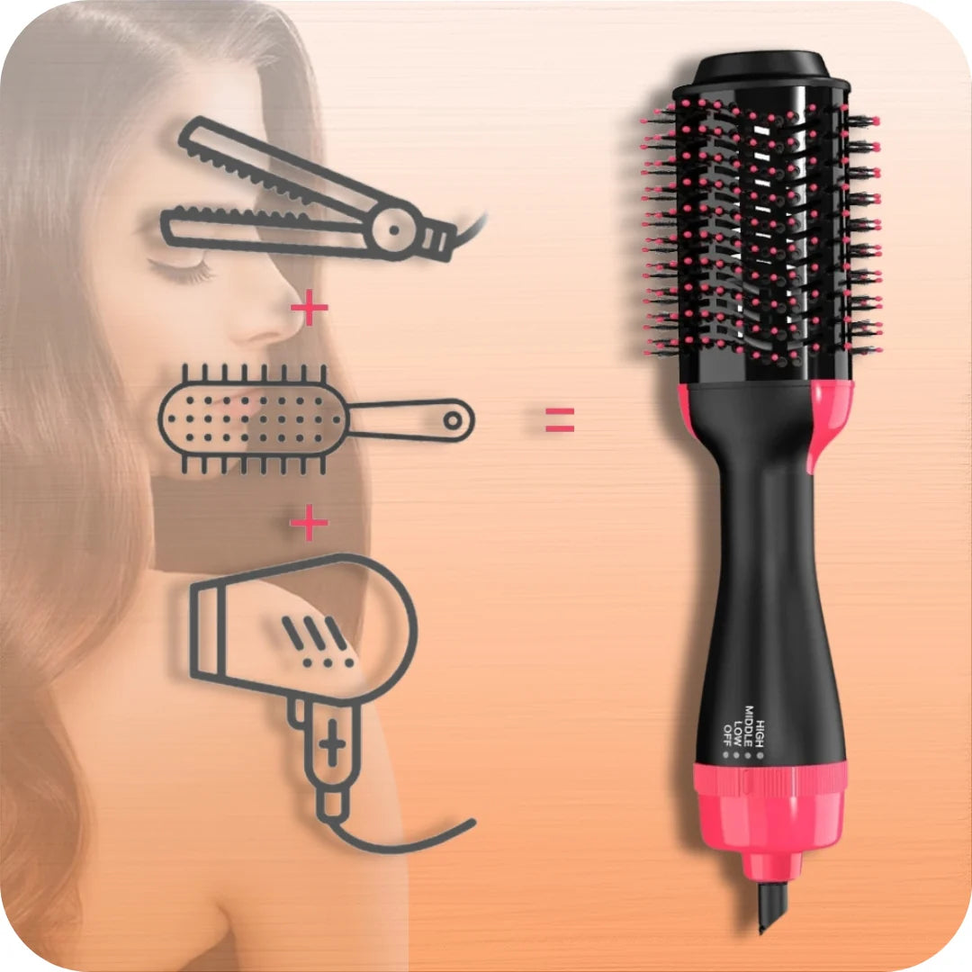 🔥 Cepillo LumiHair 3 en 1 – Seca, Alisa y Da Volumen en Minutos! 🔥